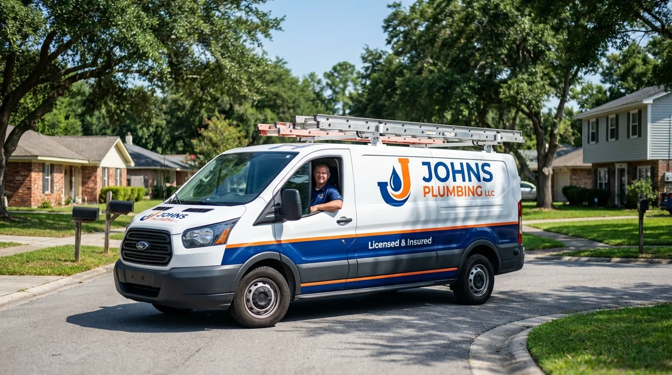 Johns Plumbing LLC service van in Galeton, PA